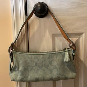 Coach Light Blue Canvas Logo Handbag